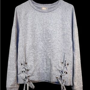 Michael Kors Gray Lace-Up Sweatshirt